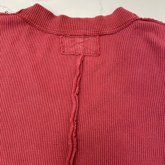 Free People Red V-Neck Ribbed Top - Picture 8 of 9